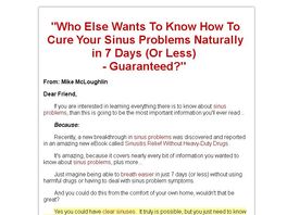 Go to: Sinusitis Relief Without Using Heavy-duty Drugs