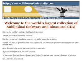 Go to: Largest Collection of Subliminal Software & Binaural CDs