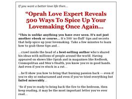 Go to: 500 Lovemaking Tips & Sex Secrets