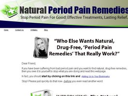 Go to: Natural Period Pain Remedies Menstrual Pain Relief