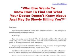 Go to: What Your Doctor Doesn't Know About Acai May Be Slowly Killing You