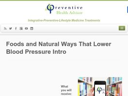 Go to: Foods And Natural Ways That Lower Blood Pressure