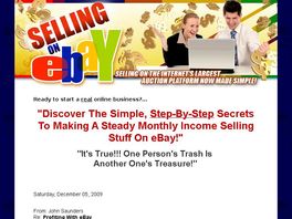Go to: Brand New Video Series Reveals How To Make Money On eBay(R)!