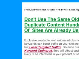 Go to: Keyword Rich Articles Supercharge Your Site Traffic.