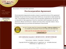Go to: Pre-Incorporation Agreement