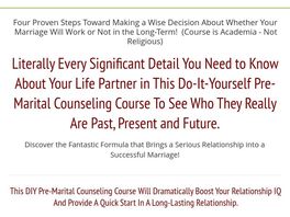 Go to: Pre-marital Counseling Course 75% Com. Up To ~$20 Per Sale