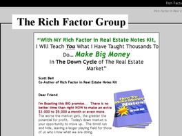 Go to: The Rich Factor In Real Estate Notes.