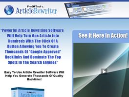 Go to: Article Marketing Domination - #1 Article Rewriter/Spinning Software