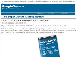 Go to: The Fastest Way To Get Listed In Google.