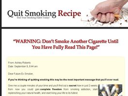 Go to: Quit Smoking Recipe : The Secret Formula