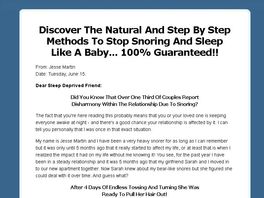 Go to: The 'Quit Snoring Already!' Program