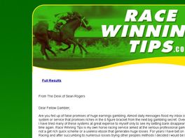 Go to: Proven Winning Horse Racing Tips 100 points up in 3 months