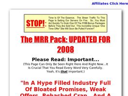 Go to: The Mrr Pack - 75% Commission!!! - Master Resell Rights And Plr Pack.