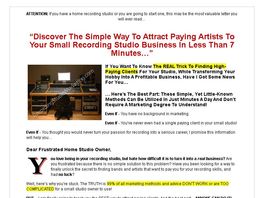 Go to: 7 Minute Marketing For Recording Studios - Whopping 75% Commissions!