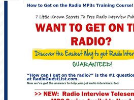 Go to: How To Get Radio Interviews Fantastic New Publicity Training Course!