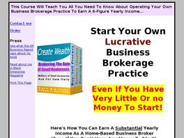 Go to: Earn $100k /yr As A Business Broker