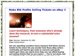 Go to: How To Make Big Profits Selling Tickets On eBay<sup>®</sup>