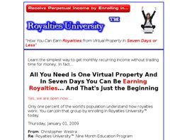 Go to: Royalties University - How You Can Earn Ongoing Royalties