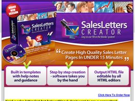 Go to: Sales Letter Creator - Create Sales Letters In 15 Minutes Or Less!