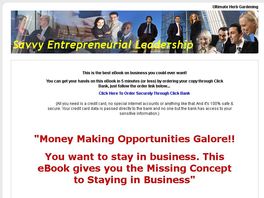 Go to: The Missing Concept To Staying In Business.