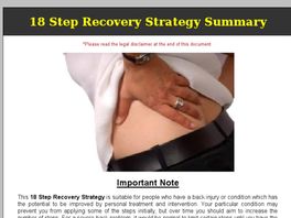 Go to: The 18 Step Recovery Strategy For A Healthy Pain Free Back!