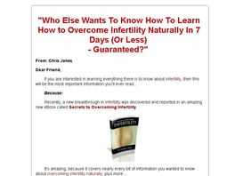 Go to: Secrets To Overcoming Infertility.