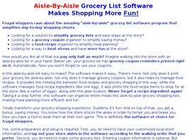 Go to: Aisle-by-aisle Grocery List Software