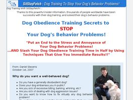 Go to: Secrets To Dog Training: Stop Your Dog's Behavior Problems!