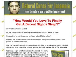 Go to: Natural Cures For Insomnia.