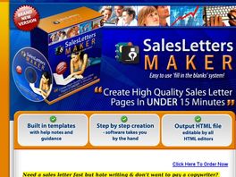 Go to: Sales Letters Maker - Make Sales Letters In 15 Minutes Or Less!