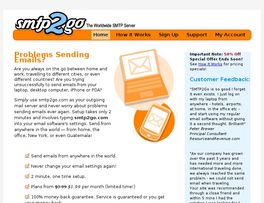 Go to: Smtp2go Worldwide SMTP Email Service For Travelers!