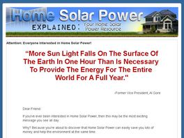 Go to: Home Solar Power Explained