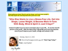 Go to: Start Yoga Today! - Pays 60% Commission.
