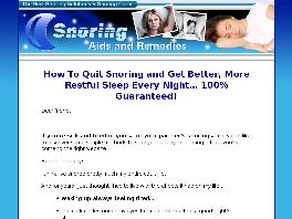 Go to: Niche Market! How To Stop Snoring - 75% Commission!