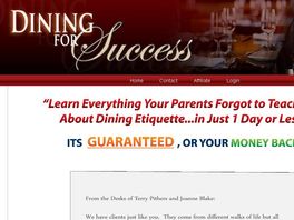 Go to: Great Payout On Dining Etiquette Training Program - $23 Per Sale