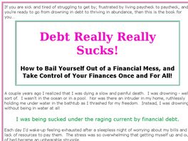 Go to: Debt Really Really Sucks - Ebook, Workbook, And Tracking Sheet Package.