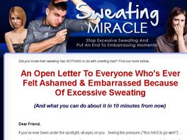 Go to: Promote Sweating Miracle & Earn 75% Commission - $25 Per Sale