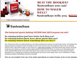 Go to: Systemsays Sports Betting System