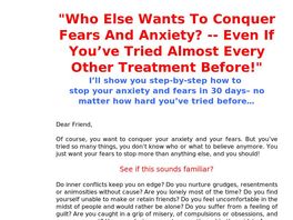 Go to: How To Conquer Anxiety And Fears.