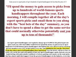 Go to: The Picks Buffet: Access Up To Hundreds Of Sports Handicapper Picks!