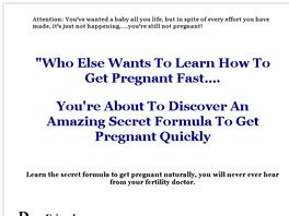 Go to: Get Pregnant Formula + Bonuses + 4 Months Counselling