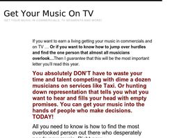 Go to: Get Your Music Heard On Tv And Commercials!