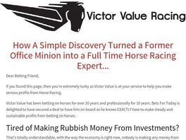 Go to: Victor Value Racing - Over 700 Points Profit - 50% Commission