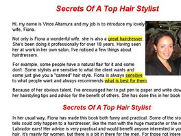 Go to: Secrets Of A Top Hair Stylist.