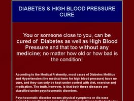 Go to: Diabetes & High Blood Pressure Cure Without Medicines - Very Effective.