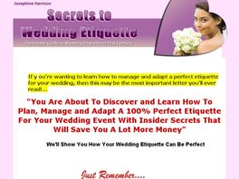 Go to: Secrets To Wedding Etiquette - 60%Commission.