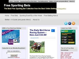 Go to: The Early Bird Horse Racing System - Make Cash Tax And Risk Free!