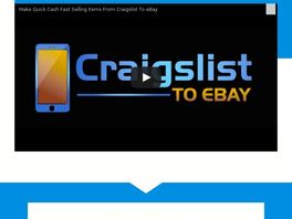Go to: Huge Profits Selling Valuable Items From Craigslist To eBay<sup>®</sup>!