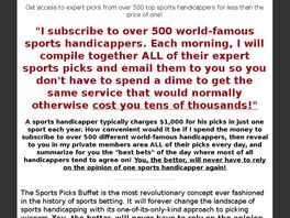 Go to: John Morrisons Sports Picks Buffet: 500+ Handicappers For Price Of 1!