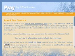 Go to: Pray By Email - Send My Pray To The Western Wall.